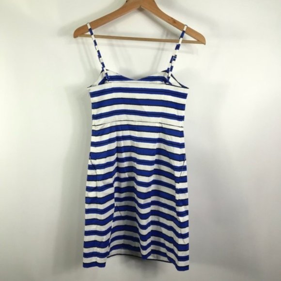 Gap Blue & White Striped Sleeveless Mini Dress Size 0 Cotton Blend - Picture 7 of 8